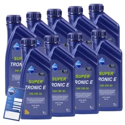 ARAL 9x 1 L SuperTronic E 0W-30 + Ölwechsel-Anhänger 14F802