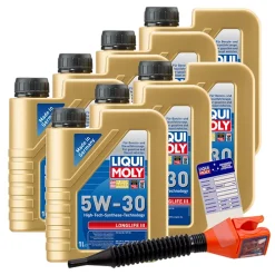 LIQUI MOLY 7x 1 L Longlife III 5W-30+ Ölw.-Anhänger+ Trichter 10803473
