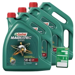 CASTROL 15 L Magnatec Diesel 5W-40 DPF + Ölwechsel-Anhänger 1502BA