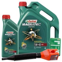 CASTROL 6 L Magnatec Diesel 5W-40 DPF + Ölwechsel-Anhänger + Trichter 1502BA