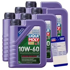 LIQUI MOLY 6x 1 L Synthoil Race Tech GT1 10W-60+Ölw.-Anhänger 1390