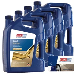 EUROLUB 4x 5 L SYNT SAE 5W/40 + Ölwechsel-Anhänger 316005