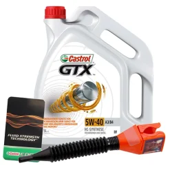 CASTROL 5 L GTX 5W-40 A3/B4 + Ölwechsel-Anhänger + Einfülltrichter 15218F