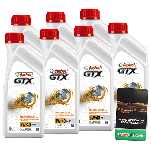 CASTROL 7x 1 L GTX 5W-40 A3/B4 + Ölwechsel-Anhänger 15218E 1 CASTROL 7x 1 L GTX 5W-40 A3/B4 + Ölwechsel-Anhänger 15218E